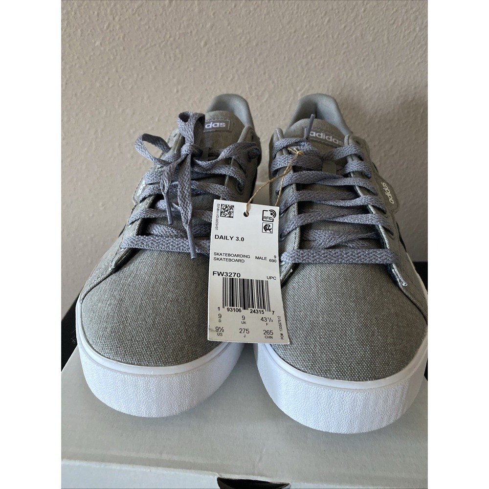 Adidas Daily 3.0 Shoes‎ Men's 9.5 Gray Black Casual Lifestyle FW3270 - Picture 3 of 8